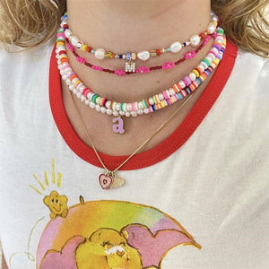 Collar de Perlas Naturales de Alta Calidad Chapado en Oro, Colorido, de Arcilla <span class=keywords><strong>Suave</strong></span>, Estilo Bohemio Barroco, para Niños, Joyería de Moda para Aniversario - Product Image 3