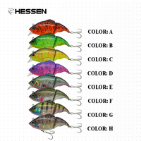 Leurre de pêche artificiel flottant Hessen OEM 75mm 13g en deux sections pour achigan, poisson-serpent et eau salée
