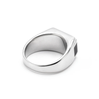 Bague punk gothique en acier inoxydable avec pierre précieuse noire, design vintage, plaqué or, bijoux de mode pour hommes