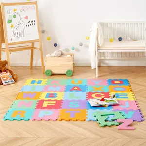 Alphabet pour enfants, tapis de jeu pour enfants doux en mousse eva, verrouillage au sol, imperméable, 10x30cm 60x60cm 1.2cm