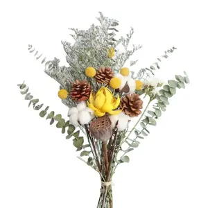 מפעל מחיר השתמר Boho מיובש זר של פרחים לערבב טבעי יבש סיטונאים מתנה מיני מיובש פרח זר