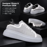 Chaussures de créateur de luxe pour hommes et femmes, baskets plateforme blanches réfléchissantes de haute qualité, zapatillas neuves