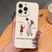 Coque de téléphone portable en TPU avec impression Gril and God et ouverture pour appareil photo pour iPhone 7 8 X Xr Xs 11 12 13 14 15 16 17 Pro Max