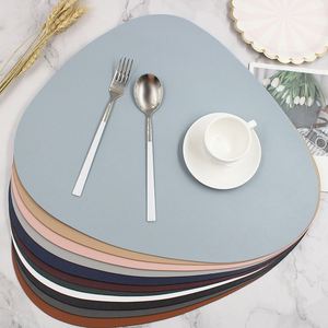 Triangle Leather <b>Placemat</b> Kitchen Dining Table Mats Steak Pad Non-slipinsulation Pads Ins Nordic Hotel Restaurant Home Decor - Product Image 1