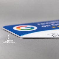 Kartu Ulasan Sosial NFC Ultra Tipis Stiker Meja Kode QR Dinamis Tanpa Kontak Ketuk untuk Ulasan Chip ISO14443A 215