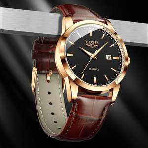 Reloj de Cuarzo para Hombre con Correa de Cuero Analógica, Resistente al Agua 30M, Caja de Aleación de Zinc, Hebilla de Aleación de Zinc, Grosor de 11mm, Modelo LG89143 - Product Image 6