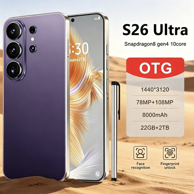 22GB+2TB S26 Ultra Android 16 7.3 inch 2026 New Factory Price 5G Smartphone Global Large Screen 144Hz 108MP Deca Core Cell Phone