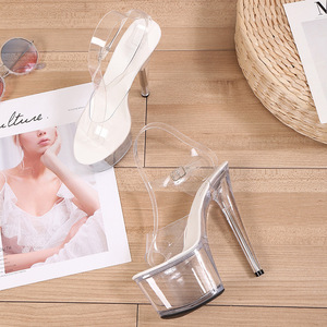 Nightclub Super tacchi alti <span class=keywords><strong>17</strong></span> cm <span class=keywords><strong>tacco</strong></span> sottile piattaforma trasparente sandali da festa per le donne - Product Image 5
