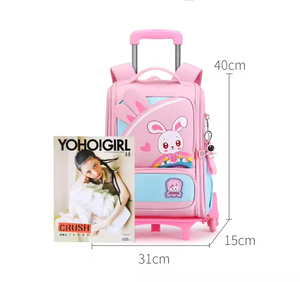 Hot Selling Kids Cartoon Trolley School Bags Primary Children Wheeled <b>Backpacks</b> 6 <b>Wheels</b> Boys Girls Students Trolley <b>Backpacks</b> - Product Image 4