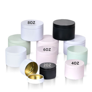 Lon Thiếc Rỗng Tùy Chỉnh Nhà Máy Hộp Kim Loại Nhỏ Sang Trọng Màu Trắng Đen 8Oz Hộp Thiếc Nến 6Oz Có Nắp 4Oz 2Oz - Product Image 2