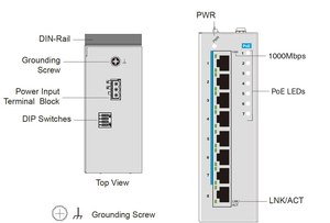 SALZ Automation GmbH 8-Port Unmanaged Industrial Gigabit <b>PoE</b>+ Ethernet <b>Switch</b> DIN-Rail-<b>SWITCH</b> SA-2008-GP-01-00 - Product Image 4