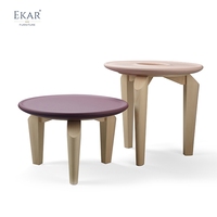 Table console moderne en bois de bouleau massif EKAR avec design creux, meubles de salon durables