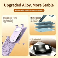 Support de téléphone portable de bureau flexible en acier au carbone, base rotative à 360°, support antidérapant pour smartphone Android, mini