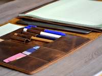 Portefeuille en cuir fait à la main A4 porte-documents portefeuille d'affaires pochette luxueux portefeuille en cuir véritable