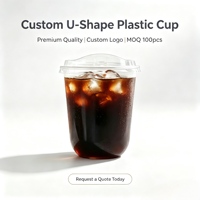 Gobelets en plastique jetables avec couvercles, robustes, adaptés aux aliments, compatibles congélateur, parfaits pour les boissons froides comme le café glacé et les smoothies