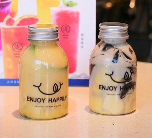 Linda botella de plástico de 250ml, 350ml, 400ml, 500ml, botella de PET desechable para bebidas de jugo con tapa de aluminio o a prueba de manipulaciones - Product Image 6