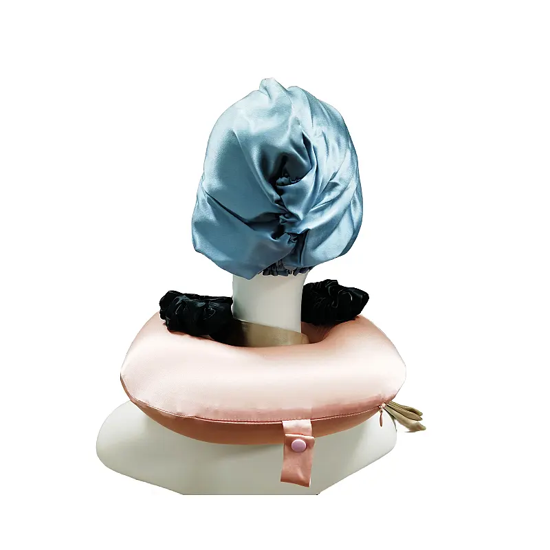 Lụa Tinh Khiết Ngủ Turban Đầy Màu Sắc Bất Satin Hai Lớp Ngủ Cap Phụ Kiện Dâu Lụa Tóc Bonnet Với Logo