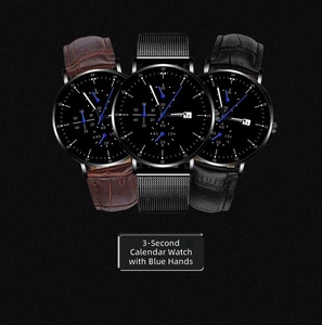 <span class=keywords><strong>Orologio</strong></span> al Quarzo da <span class=keywords><strong>Uomo</strong></span> Ultra Sottile <span class=keywords><strong>con</strong></span> <span class=keywords><strong>Cinturino</strong></span> <span class=keywords><strong>in</strong></span> <span class=keywords><strong>Pelle</strong></span>, Calendario e Luce Notturna, Ecologico - Product Image 5