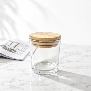 Récipients en verre pour bougies avec couvercles en bambou pour la décoration de la maison, les loisirs créatifs et la fabrication de bougies en cire de soja - Product Image 5