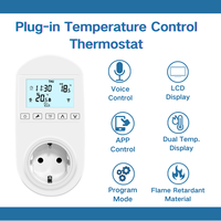 Termostat Soket yang Dapat Diprogram dengan Pengontrol Suhu Digital, Termostat Soket Rumah, Termostat Colokan Rumah