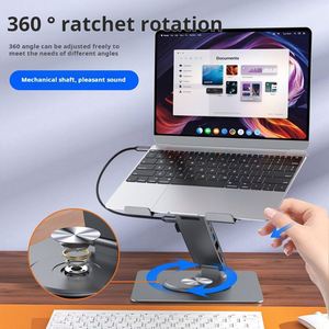X529 Factory Price Laptop <b>Stand</b> 7in1 11 in 1 Usb Hub Adjustable Aluminum Alloy Notebook Holder Bracket Tablet Elevator Mount - Product Image 2