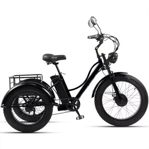 Triciclo Eléctrico 2024 Nuevo de 7 Velocidades con Llantas Anchas, Bicicleta Eléctrica de Carga de 3 Ruedas con Neumáticos para Nieve - Product Image 2