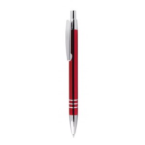 Penna a Sfera in Alluminio Rossa da 1,0 mm con Logo Personalizzato, Penna Promozionale Sportiva a Scatto - Product Image 1