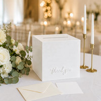 Boîte à cartes de mariage moderne en acrylique détachable avec serrure et guirlande lumineuse, grande boîte à enveloppes transparente pour fêtes et réceptions d'anniversaire
