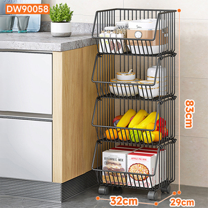 Estante de almacenamiento multicapa, 4 niveles, Cocina, Organización, frutero, contenedor - Product Image 6