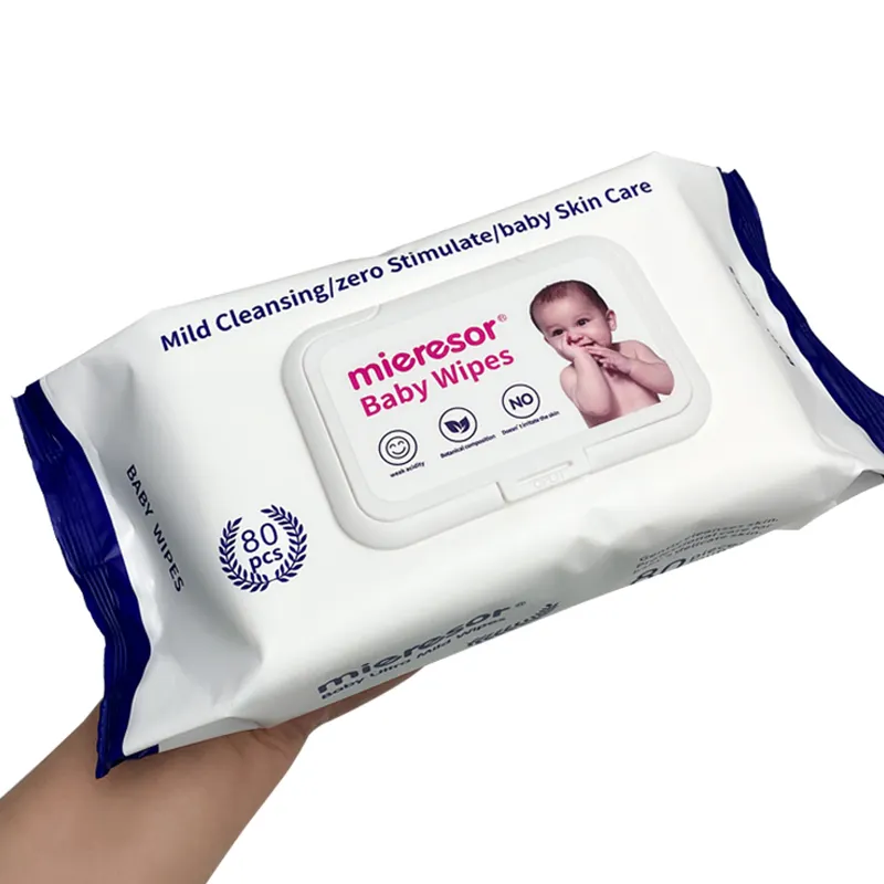 डिस्पोजेबल पोंछ चीन स्वच्छता उत्पादों को प्रतिस्पर्धी कीमत उच्च गुणवत्ता नमी संवेदनशील त्वचा के लिए आत्मनिर्भरता नवजात बेबी वाइप्स