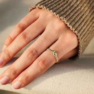 Double Rope Knot Design Ring Simple Style Finger Ring for Women - Product Image 3