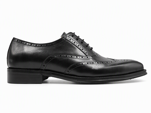 <b>Black</b> Genuine Leather Wingtip <b>Brogue</b> Oxfords for <b>Men</b> Lace Up Dress <b>Shoes</b> Round Toe Anti Odor Casual Office Career Business Party - Product Image 2