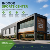 Complejo Deportivo Interior Multiusos, Estructura de Acero, Gran Espacio Abierto, Arena Comercial, Directo de Fábrica