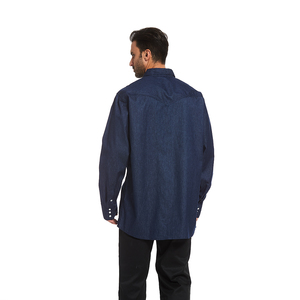 Áo sơ mi nam chất liệu denim chống cháy, kiểu dáng cổ điển, chất liệu cotton trung bình, chống cháy, an toàn khi hàn - Product Image 3