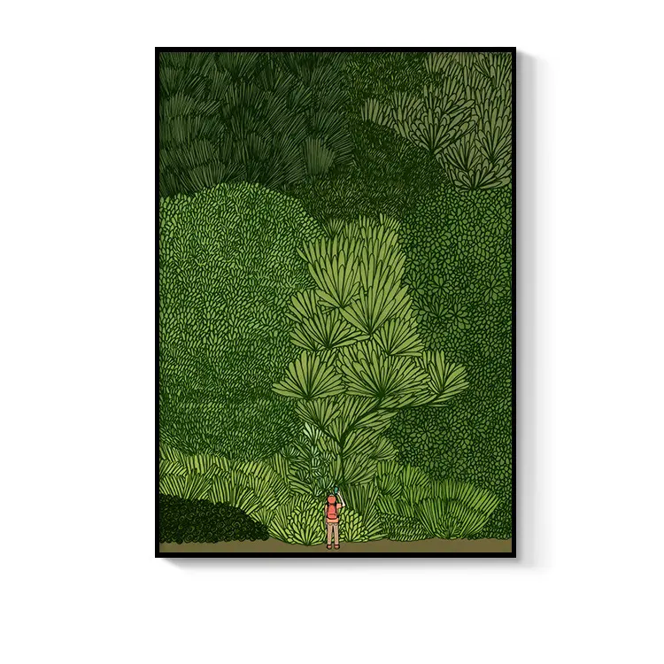 럭셔리 벽 아트 그림 캔버스 녹색 잎 캔버스 그림 작품 포스터 그림 배경 벽 예술