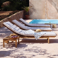Chaise longue d'extérieur en teck style nordique pour villa, chaise de loisirs pour bord de piscine, jardin, intérieur, résistante au soleil et à la pluie, pour plage et cour