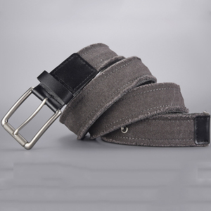 Fabbricazione all'ingrosso Casual tessuto Jeans cinture per uomo donna scintillante blu tessuto Denim cintura con fibbia a singolo polo - Product Image 4