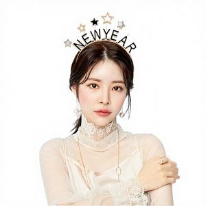 Diademas de aleación de moda para mujer con estrellas esmaltadas de colores, para Navidad y Año Nuevo, joyería para el cabello para fiestas. - Product Image 4