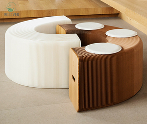 Modern Living Room Compress Fold Kraft Paper <strong>Stool</strong> 42cm Commercial Exhibition Bench Paper for Living Room and <strong>Office</strong> - Product Image 3