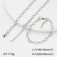 Conjunto de Collar y Pulsera de Cadena de Eslabones Tipo Clip de Papel, Acero Inoxidable con Baño de Oro de 18k Resistente al Deslustre, Cadena Cubana para Hombre