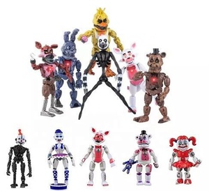 HY Juego de 6 Figuras de Acción de PVC de <span class=keywords><strong>Bonnie</strong></span>, Foxy, Chica y Freddy de FNAF, Luminosas, con Articulaciones Móviles - Product Image 1