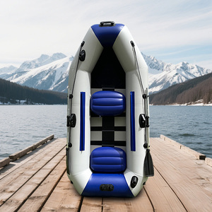 Bote Inflable de Pesca de 8.5 Pies, Piso de Listones Plegable, Bote de Surf y Kayak de Carreras para 3 Personas, para Deportes Acuáticos al Aire Libre en el Mar - Product Image 1