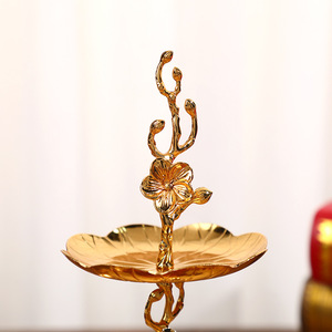 Nouveau plateau à fruits à deux étages de style classique européen doré - Décoration de salon, <span class=keywords><strong>table</strong></span> basse, collations et fruits - Product Image 5