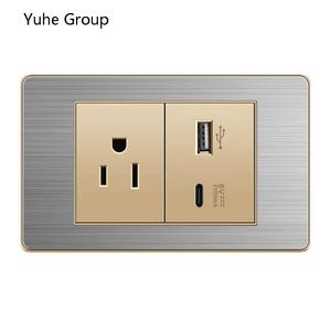 Interrupteur à panneau tactile standard américain en aluminium brossé avec une intensité maximale de 10A/20A pour une utilisation murale avec ordinateur - Product Image 4