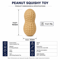 Jouet Squishy Cacahuète à Remontée Lente en PU, Jouet Anti-Stress à Presser, Fidget Sensoriel de Bureau pour Enfants et Adultes