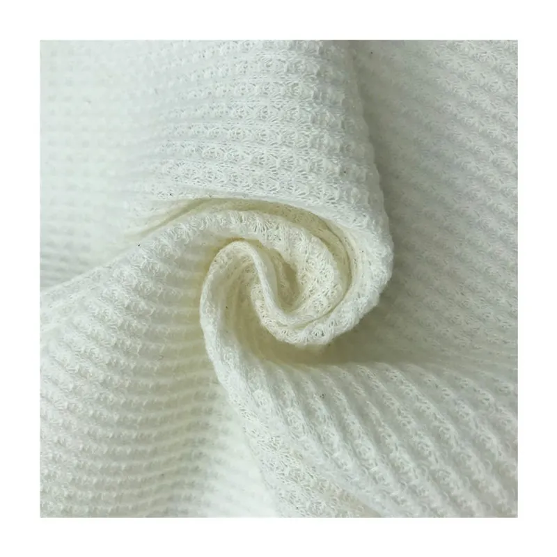 Buena calidad de punto elástico 170gsm TC pieza teñida elástico waffle poliéster algodón tela para falda