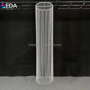 LEDA Rideau de perles de cristal cylindrique transparent pour plafond de salle de banquet, idéal pour mariages et événements - Product Image 2