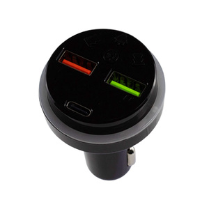 Cargador de coche inalámbrico superrápido PD de 25W con pantalla digital LED arcoíris y reproductor de MP3 para coche - Product Image 6