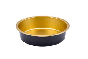 Conteneur en aluminium jetable noir et or en gros, barquette alimentaire en plastique PET personnalisée, capacité de 800 ml, recyclable, qualité alimentaire pour - Product Image 3