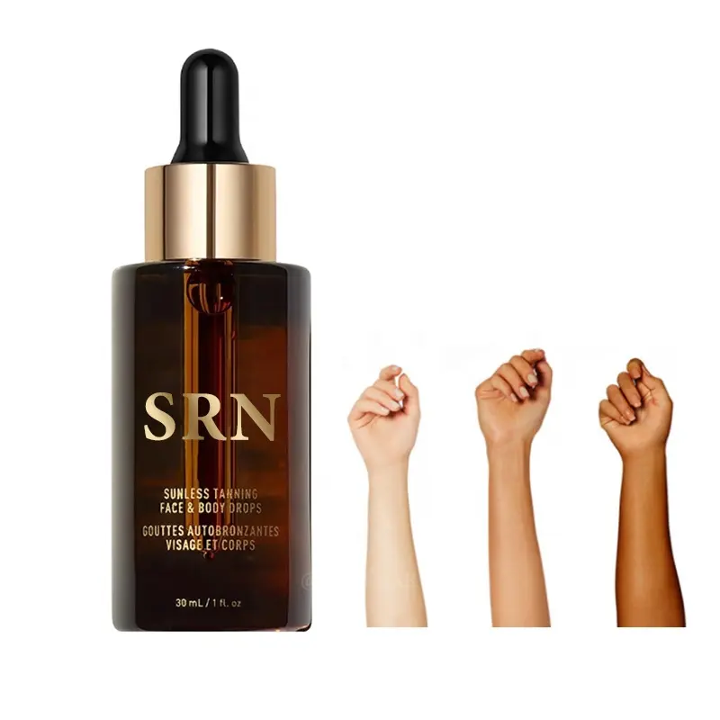 Custom LOGO Natural Sunless Tan Tanning Oil Outdoor Use Long Lasting Face and Body Self Tanning Drops